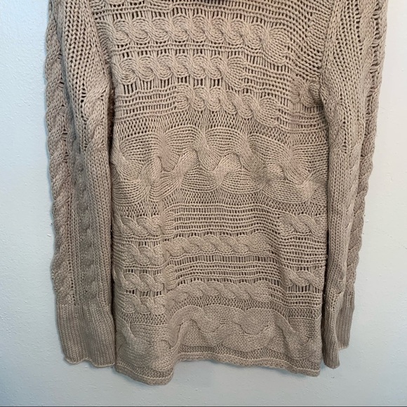 Banana Republic Horizontal Cable Knit Turtleneck Sweater Beige - Picture 5 of 10